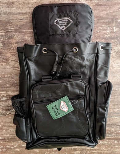 Neu Diamond Plate schwarz Büffelleder Rucksack Motorrad verstellbar Biker - Bild 1 von 22