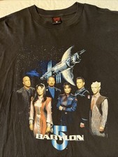 vtg 1998 single stitch Babylon 5 tv promo XL shirt black Fashion Victim USA MADE