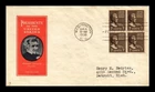 US COVER ANDREW JACKSON PRESIDENTIAL SERIES FDC SCOTT 812 BLOCK OF 4 IOOR CACHET