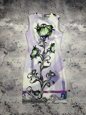Rare Versace Collection Sleeveless Floral Printed Sheath Dress Rrp $497