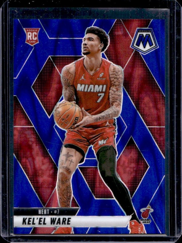 2024-25 Panini Mosaic Kel'el Ware RC Blue Seismic Mosaic Rookie #/149 Heat