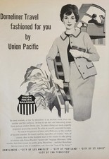 Union Pacific Railroad Domeliner Train Picture Vtg Magazine Ad Wall Art Decor