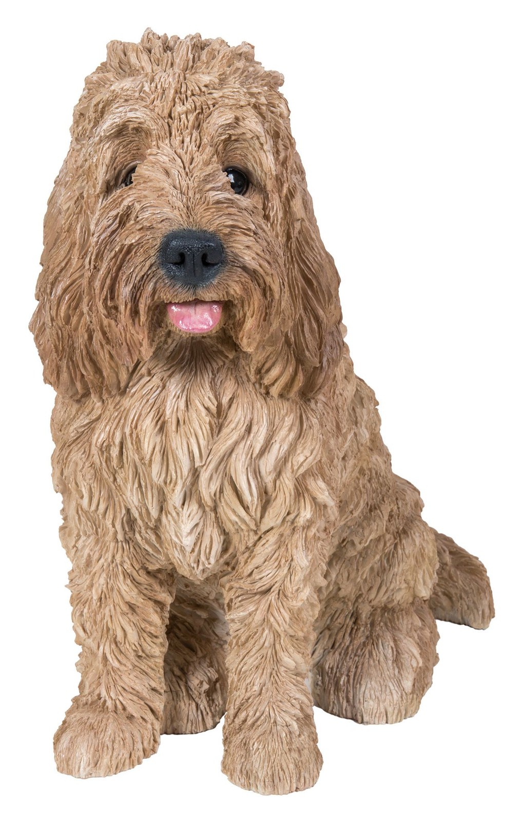 Cockapoo Dog Sitting - Golden Lifelike Garden Ornament Indoor Outdoor Real Life