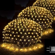 198LED Net Lights 8 Modes Outdoor Connectable Garden Patio Decoration