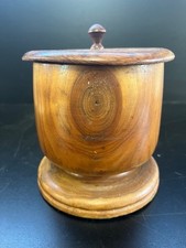 Wood Lignum Vitae string box or treen 5.5 inches tall