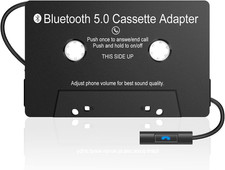 Audio Cassette Aux Adapter, Bluetooth 5.0 Cassette Receiver,Cassette Tape to Aux