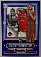 2025 Panini Donruss WNBA Kiki Iriafen Franchise Features Press Proof Blue 18 RC