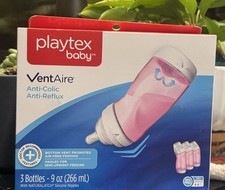 Playtex Baby Vent Aire 3 Pack Complete Tummy Comfort baby Pink bottles 9 0z