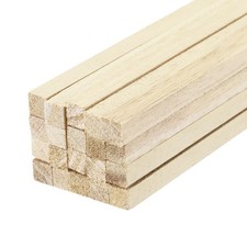 Square Wooden Sticks, 20"x0.3"x0.3" Dowel Rod Unfinished Hardwood 20pcs