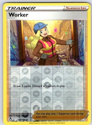 Worker Uncommon SWSH12: Silver Tempest Reverse Holo 167/195 NM