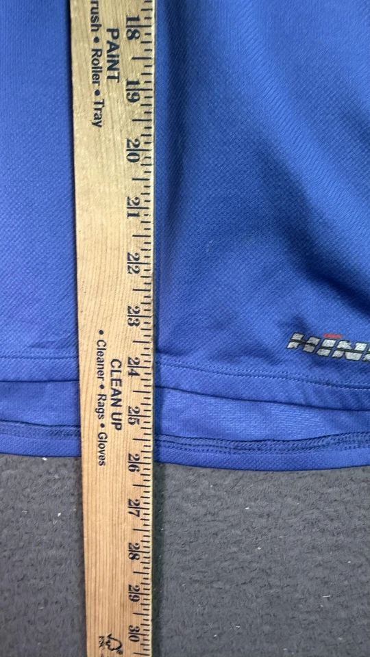 Camiseta deportiva de ciclismo trasera mediana azul negra manga larga media cremallera bolsillos hecha en Canadá Foto 4 de 4