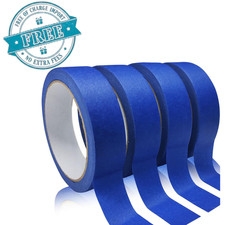 Premium Blue Painters Tape 4 Rolls Masking Tape No Residue Easy Removal DIY