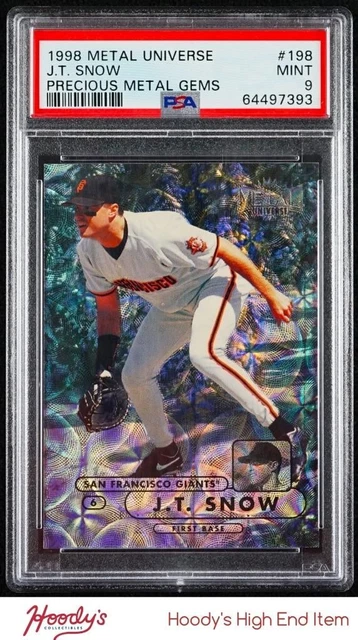 1998 Metal Universe Precious Metal Gems PMG J.T. Snow 35/50 PSA 9 MINT POP 3