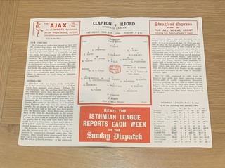 1953 54 Clapton V Ilford