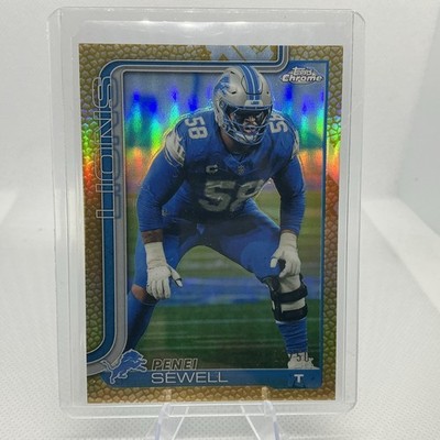 2025 Topps Chrome Football 99 Penei Sewell Gold Leather Football