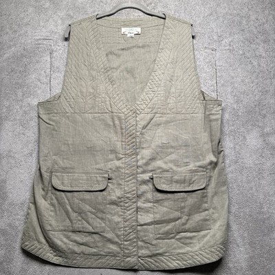 Orvis Quilted Utility Vest Men s XL Khaki Outdoor Travel Gorpcore Fieldwear