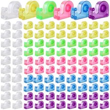 100 Pack Transparent Tape with Dispenser Bulk 0.6 x 394 Inch Clear Tapes Offi...