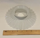 Victorian Ruffled Milk Glass 7 1/2" Kerosene Oil Chimney Smoke Shade Bell Ring