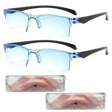 2PCS Automatic Zoom Anti-Blue Light Presbyopia Glasses, Auto Focus Glasses Se...