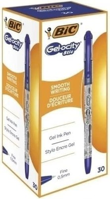 BIC Gelocity Gel Pens - Blue (Pack of 30)