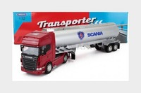 Welly WE32672SR Scania - R730 V8 Tanklastwagen 2011 - Rot Silber - 1/32