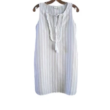 St Tropez West Women's 100% Linen Shift Dress Beige Size X Small