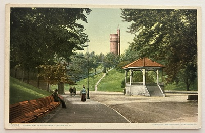 #ad Postcard Eden Park Cincinnati OH Scenic Driveway Water Tower Public Park $6.00