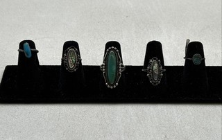 Lot Of 5 Assorted 925 Sterling Silver Cocktail Rings Size 2 7 12.78g