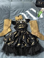 DC Comics Batgirl Sequin Dress Costume Cape . 1 Cuffs, Belt Boot Covers