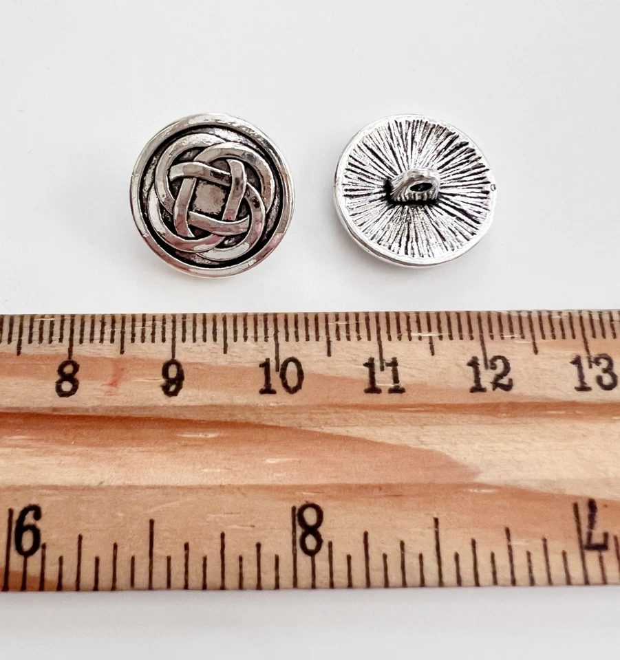 10PC Antiqued Silver Celtic Metal Buttons Shank Buttons Crafts Sewing 17mm - Image 4 of 4