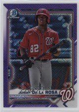 2021 Bowman Chrome Mega Box Purple Mojo Refractor 107/250 Jeremy De La Rosa p8v