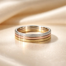 Multilayer ring stainless steel minimalist 3 colours gift for her