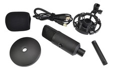 Microfono da studio USB completo di supporto shock, supporto e monitoraggio cuffie