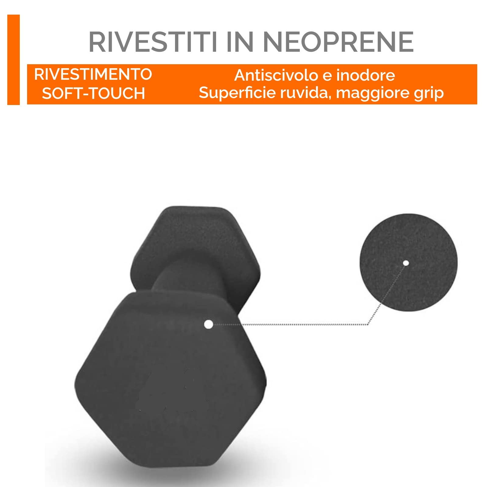 Coppia di Manubri Esagonali in Neoprene Antiscivolo foto 5