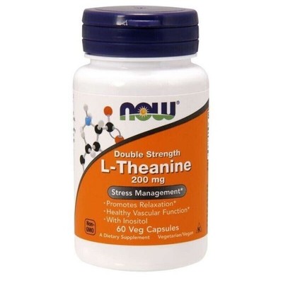 NOW FOODS, L-THEANINE Inositol Doppelte Stärke 200mg 60 Veg. Kapseln