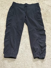Athleta Womens Joggers Size 6 Black Elastic Waist Zippered Pockets Athleticwear