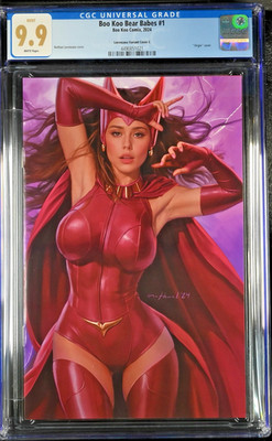 Boo Koo Bear Babes Scarlet Witch Cosplay Virgin Lorenzana Cover C Ltd100 CGC 9.9