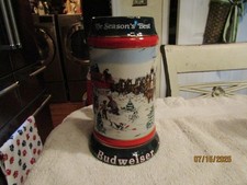 Vintage Anheuser Busch Budweiser 1991 Christmas Beer Stein The Season's Best