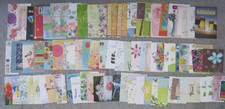 5 Lot-80 Birthday Flowers Front of USED Greeting Cards Craft Ephemera DIY