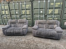 Grey Two Seater Recliner Sofa Set 