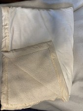 Pottery Barn Kids Baby Blanket Cream Sherpa Velour Satin Trim 30x40