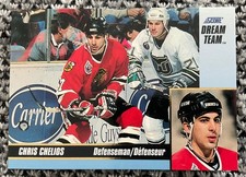 1993-94 CHRIS CHELIOS SCORE DREAM TEAM INSERT CARD #3 CHICAGO BLACKHAWKS