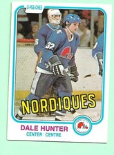 (1) DALE HUNTER 1981-82 O-PEE-CHEE # 277 NORDIQUES ROOKIE EX-MT  CARD (N5252). rookie card picture