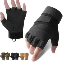 Tactical Fingerless Gloves Military Combat Shooting Half Finger Gloves for Mens