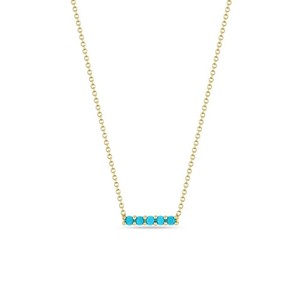 Authentic 2CT Round Cut Lab Created Turquoise Women's Chain Pendant 14k Yellow Gold Plated