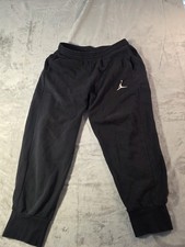 AIR Jordan Kids XL Signature Pony Fleece Jogger Sweatpants Black Flat Front