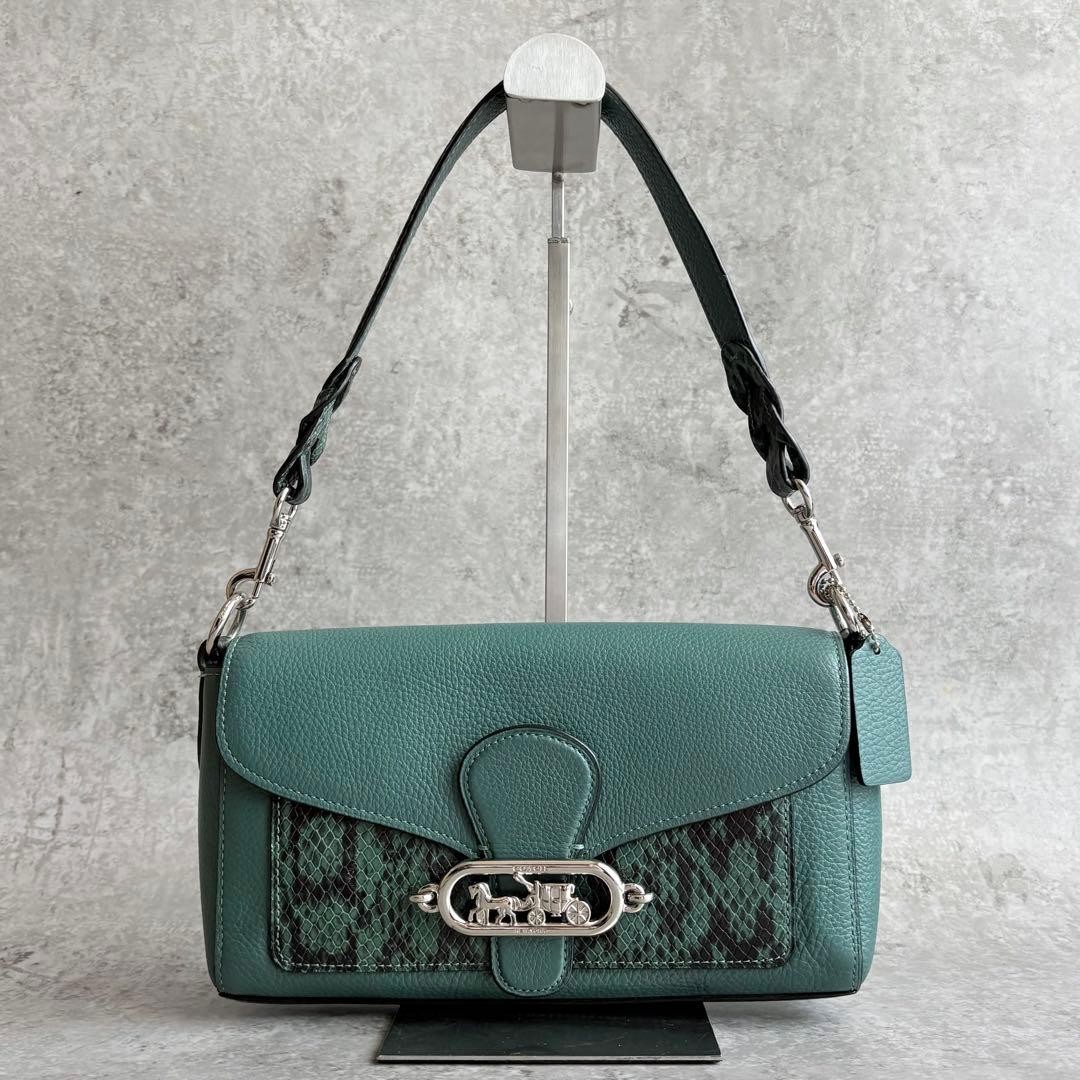 COACH Jade Python Print 2-way Handbag Shoulder Ba… - image 2