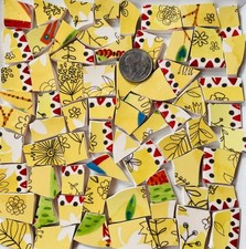 Hand Cut China Mosaic Tile Art Supplies - Bright Abstract Design Tiles E365