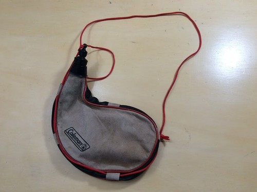 COLEMAN Tan Suede Leather Water Bladder 