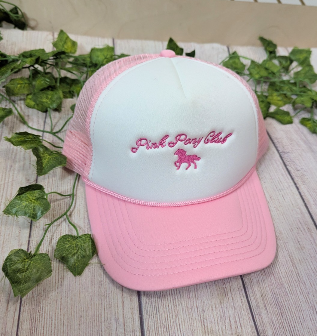 Cappello rosa Pony Club Chappell Hot To Go papà CAMIONIERE BAMBINO ROSA BIANCO